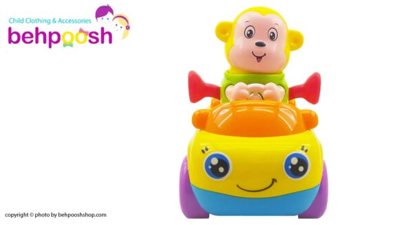 اسباب بازی ماشین قدرتی بچگانه طرح میمون هولا Hola