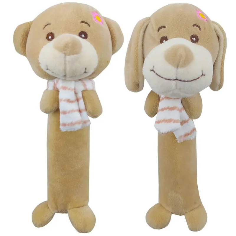 جغجغه سوسیسی کودک طرح خرس و سگ شال دار