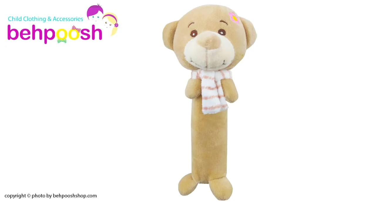 جغجغه سوسیسی کودک طرح خرس و سگ شال دار