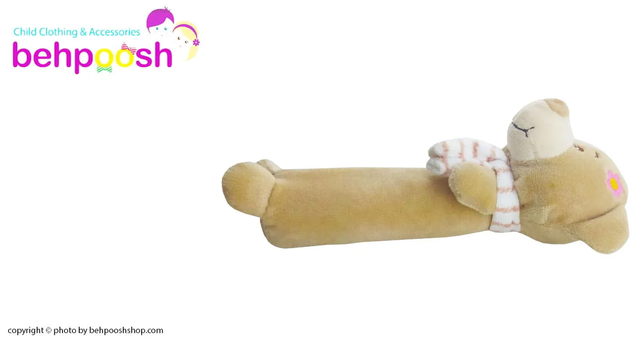 جغجغه سوسیسی کودک طرح خرس و سگ شال دار