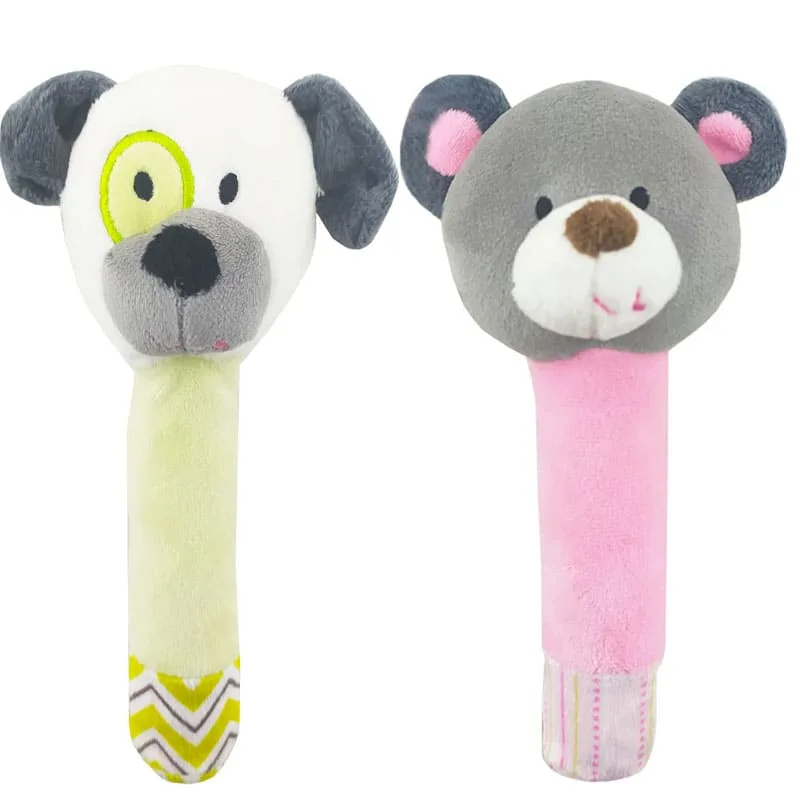 جغجغه سوسیسی بچگانه  عروسکی طرح حیوانات