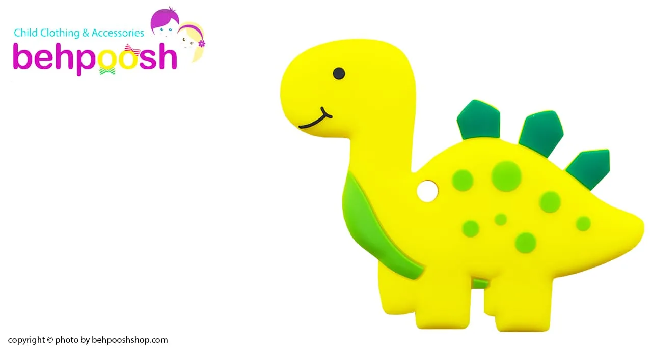 دندان گیر دستگیره دار دایناسور خالدار baby toys