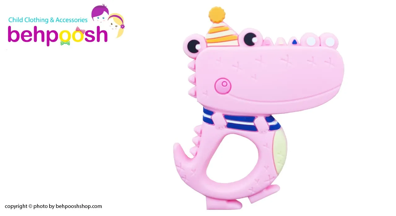 دندان گیر دستگیره دار مدل تمساح کلاه دار baby toys