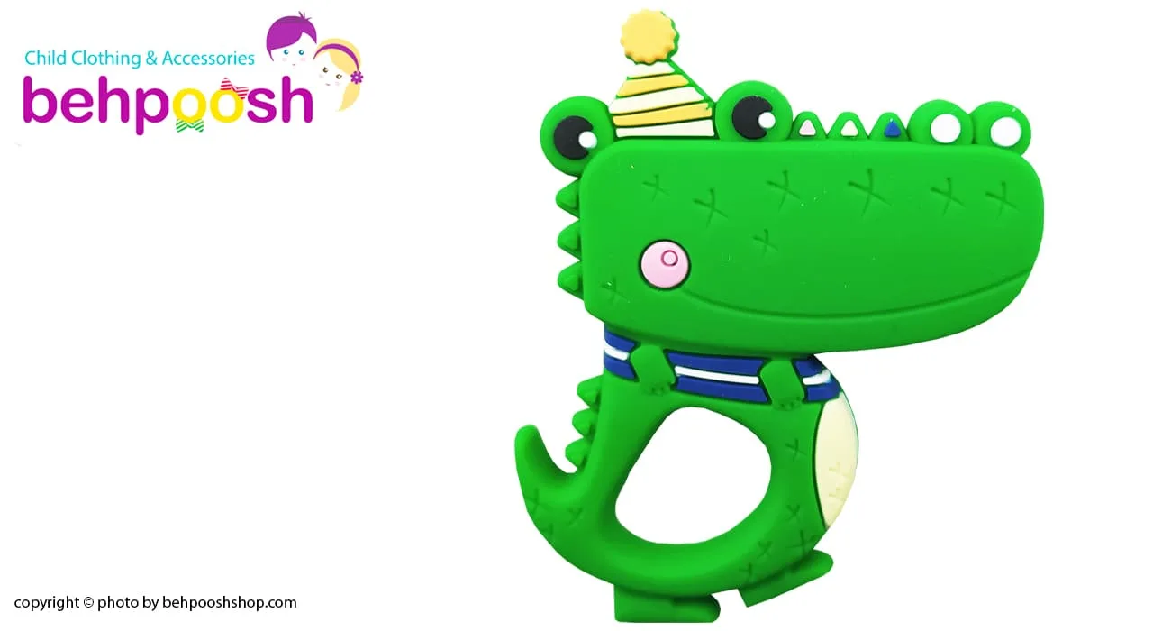 دندان گیر دستگیره دار مدل تمساح کلاه دار baby toys