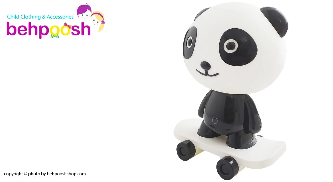 چراغ خواب کودک شارژی پاندا اسکیت سوار