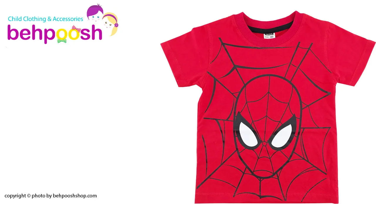 ست تیشرت شلوارک راحتی پسرانه طرح اسپایدرمن Anil