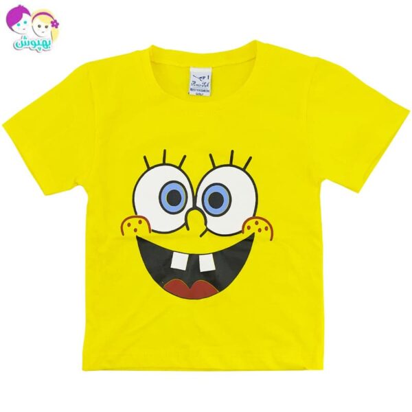 ست تیشرت شلوارک بچگانه رنگ زرد طرح خرس Amirtak