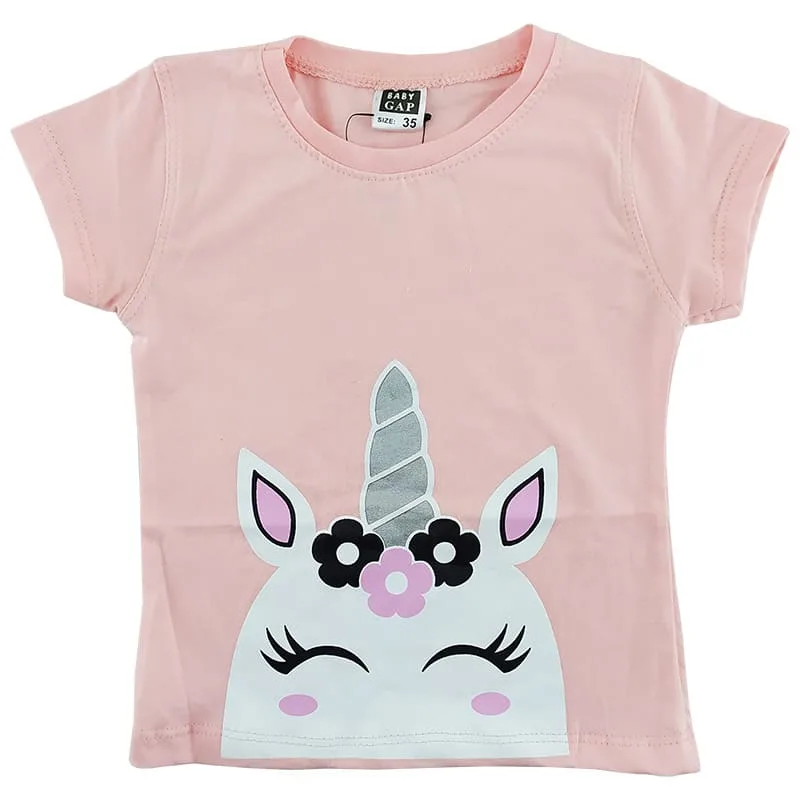 ست تیشرت شلوارک تابستانی دخترانه اسب تک شاخ Baby gap