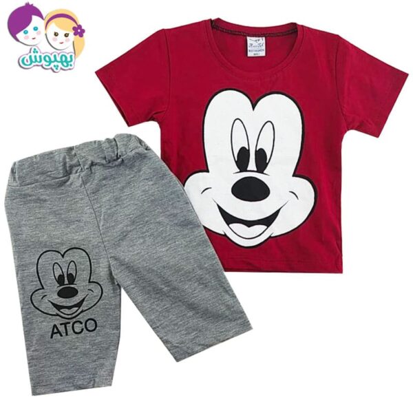 ست تیشرک شلوارک بچگانه طرح میکی موس Amirtak