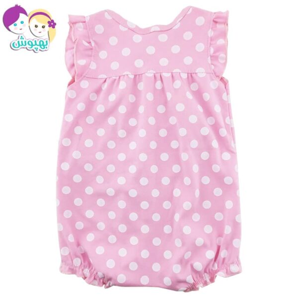 رامپر دخترانه طرح  رنگین کمان نخی آستین کوتاه  Baby gap