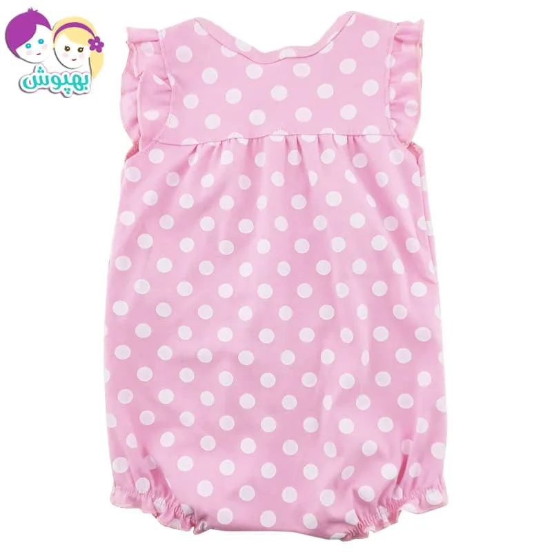 رامپر دخترانه طرح  رنگین کمان نخی آستین کوتاه  Baby gap