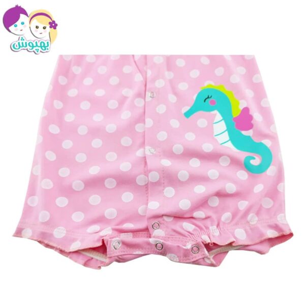 سرهم دخترانه (رامپر) نخی آستین کوتاه اسب آبی Anil