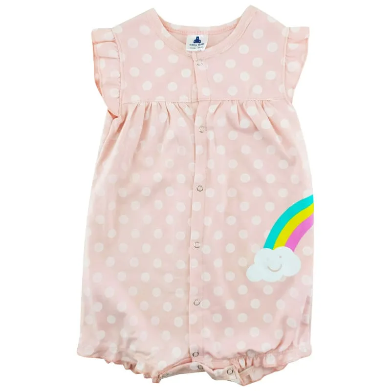 سرهم دخترانه (رامپر) نخی آستین کوتاه رنگین کمان Baby gap