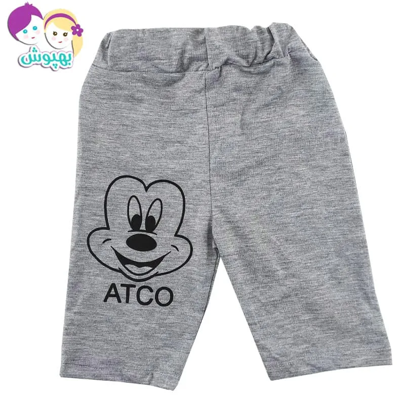 ست تیشرت شلوارک بچگانه میکی موس زرد Amirtak