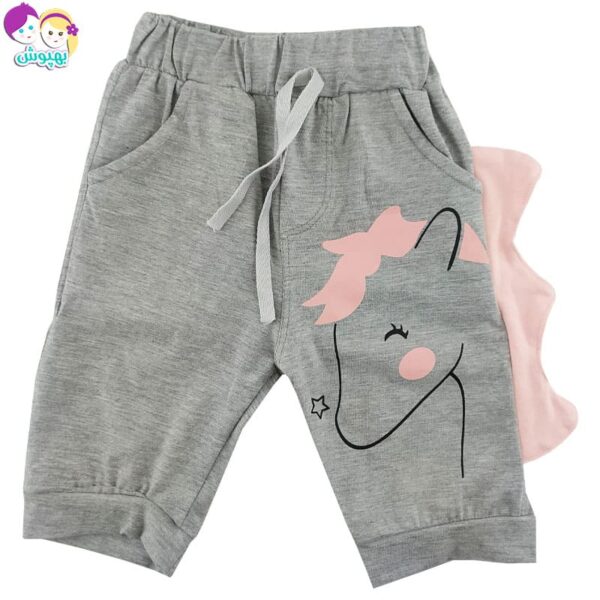 ست تیشرت شلوارک بچگانه اسب شاخدار Anil