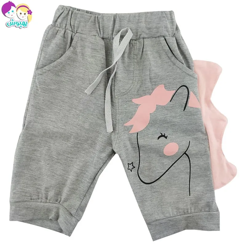 ست تیشرت شلوارک بچگانه اسب شاخدار Anil