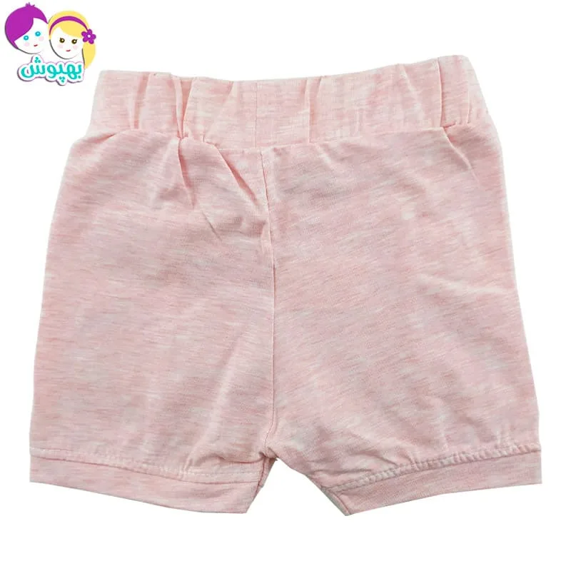 شورتک نخی دخترانه نگیندار صورتی Canix Kids
