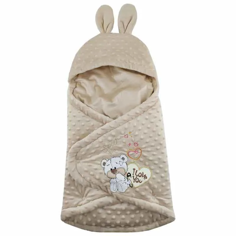 قنداق فرنگی دکمه ای کلاه دار طرح خرس Ouldooz bebek