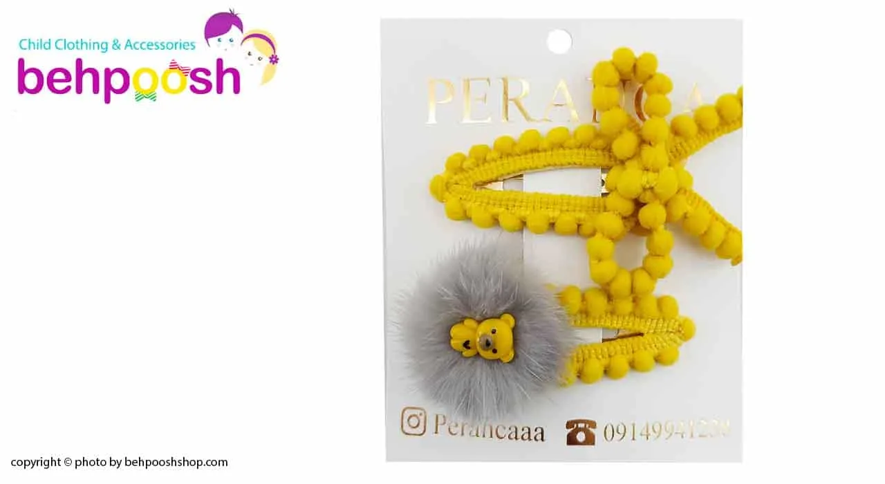 گیره سر دخترانه دوتایی طرح خرس Perance hairbows