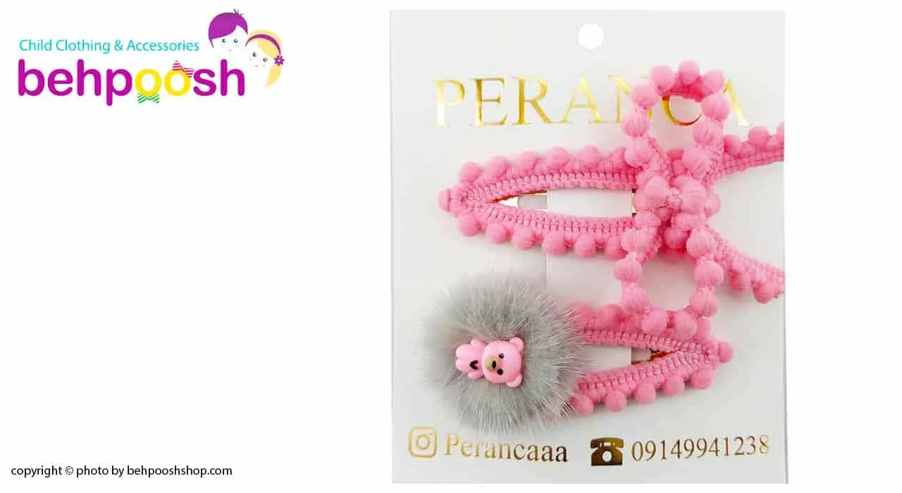 گیره سر دخترانه دوتایی طرح خرس Perance hairbows