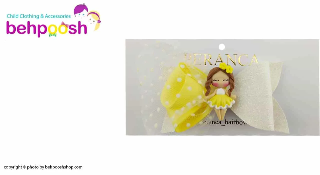 گیره تکی توری دخترانه طرح عروسکی Perance hairbows