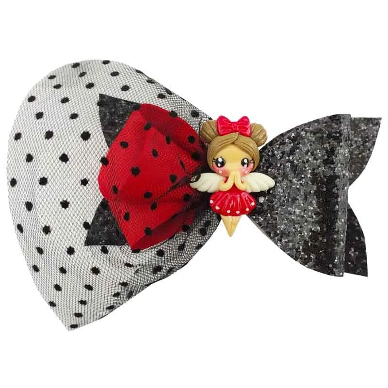 گیره تکی توری دخترانه طرح عروسکی Perance hairbows