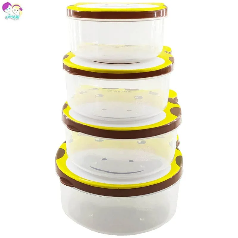 ظرف غذای کودک چهار تکه طرح زرافه چیکو  Chicoo Baby