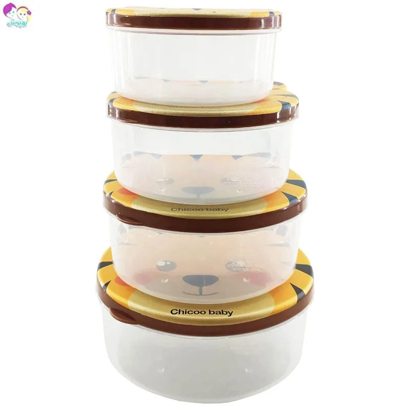 ظرف غذای کودک چهار تکه طرح ببر چیکو Chicoo Baby