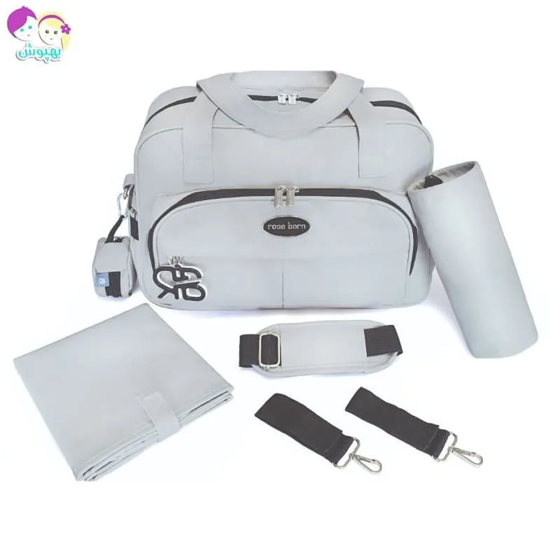 ساک لوازم طرح شاتل رنگ طوسی رزبرن RoseBorn