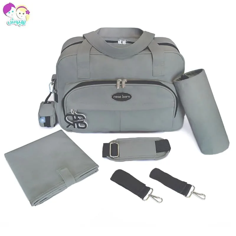 ساک لوازم طرح شاتل رنگ طوسی رزبرن RoseBorn