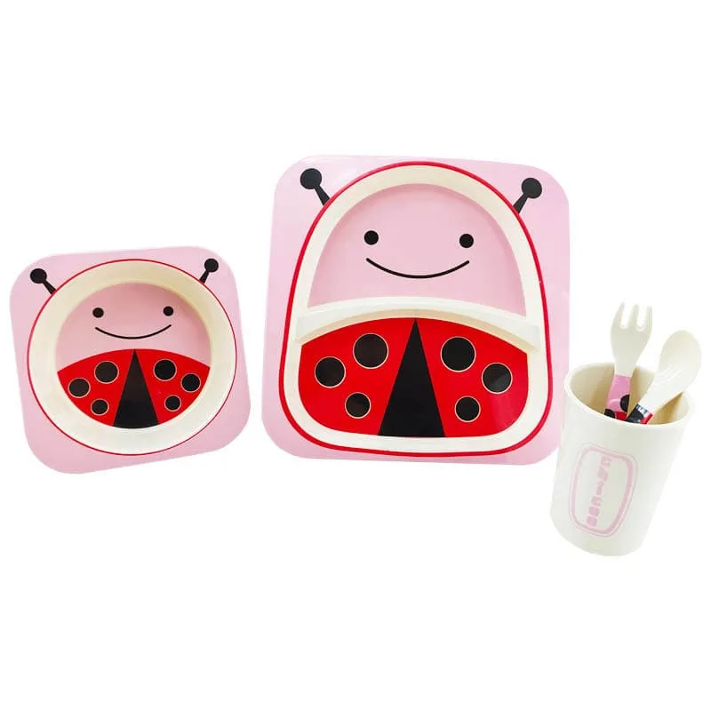 سرویس پنج تکه غذاخوری ملامین طرح کفشدوزک چیکو Chicoo