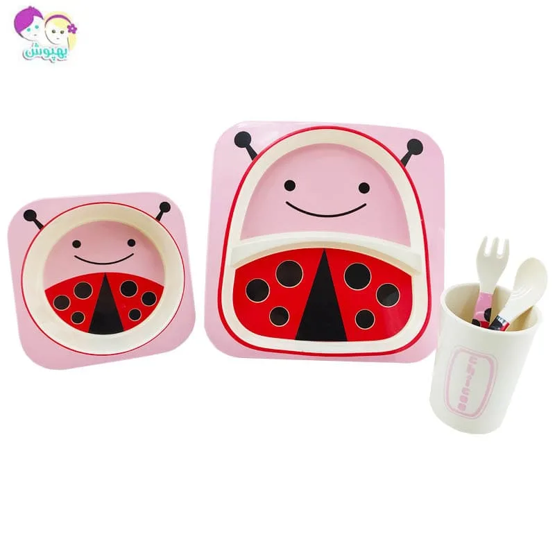 سرویس پنج تکه غذاخوری ملامین مربعی میمون چیکو Chicoo Baby