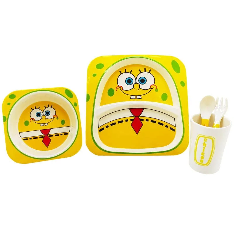 سرویس پنج تکه غذاخوری ملامین مربعی باب اسفنجی چیکو Chicoo Baby