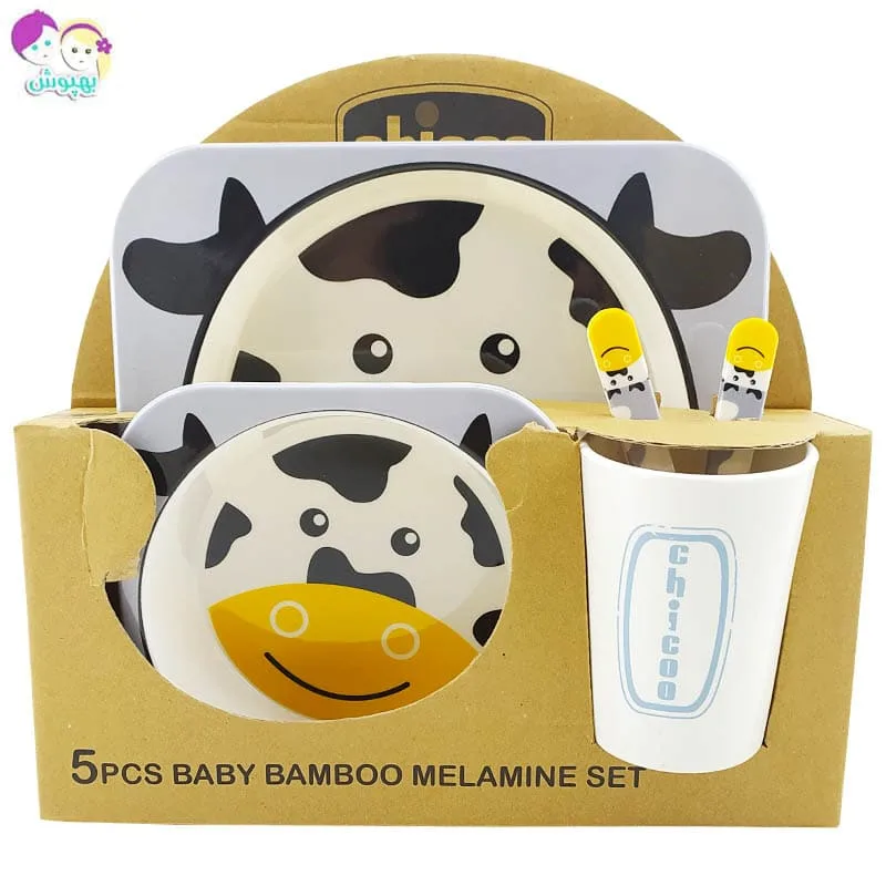 سرویس پنج تکه غذاخوری ملامین مربعی زنبور چیکو Chicoo Baby