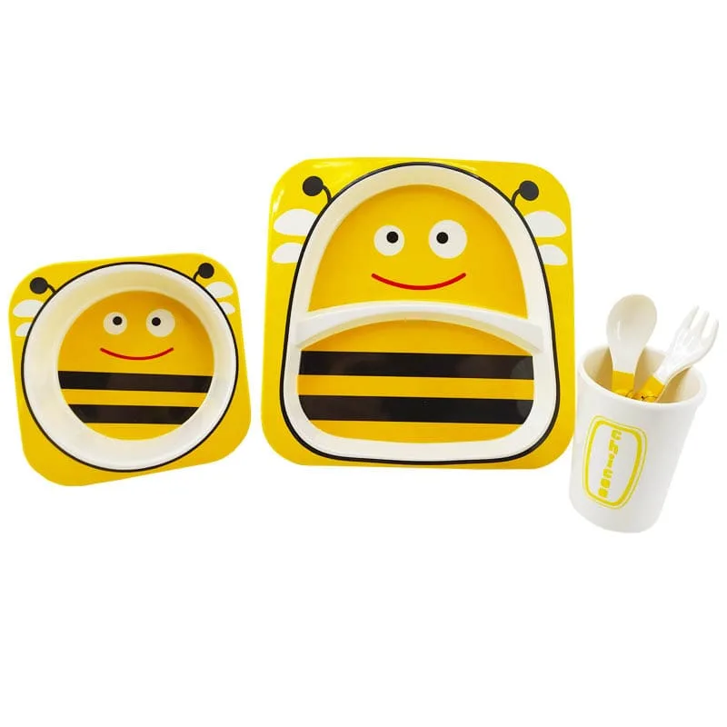 سرویس پنج تکه غذاخوری ملامین مربعی زنبور چیکو Chicoo Baby