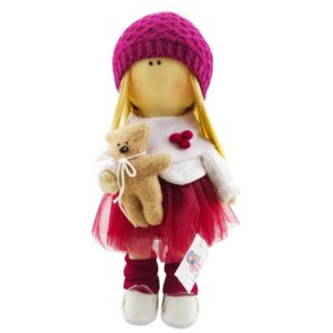 عروسک روسی دخترانه بافت لوزی خرس دار Tanha