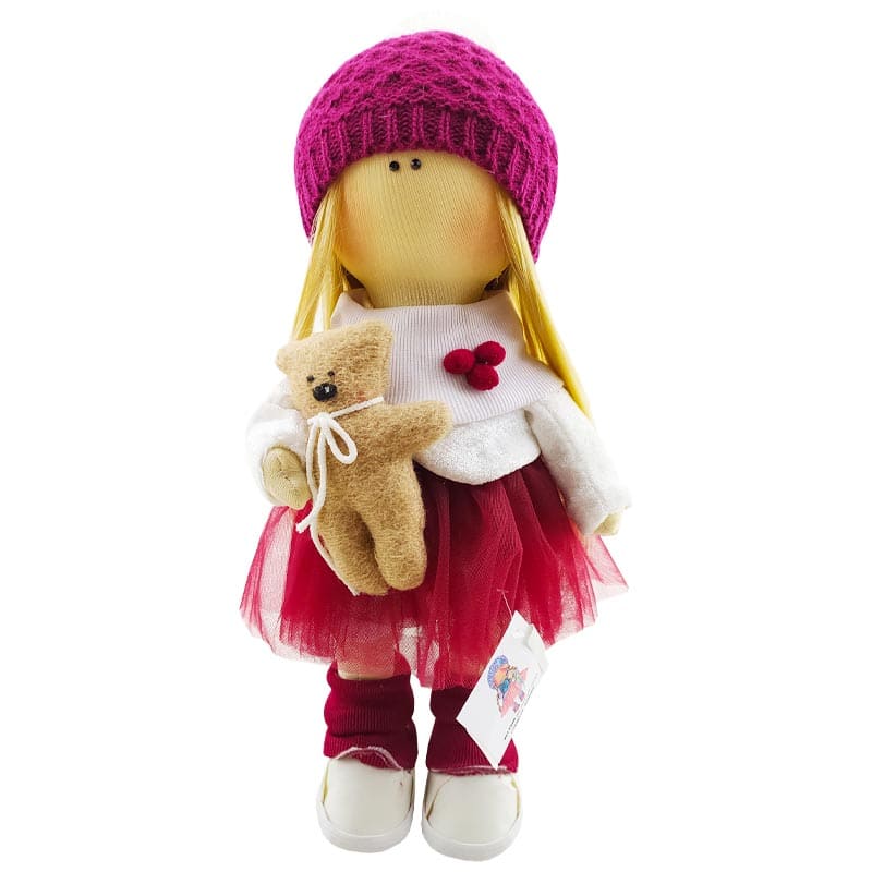 عروسک روسی دخترانه بافت لوزی خرس دار