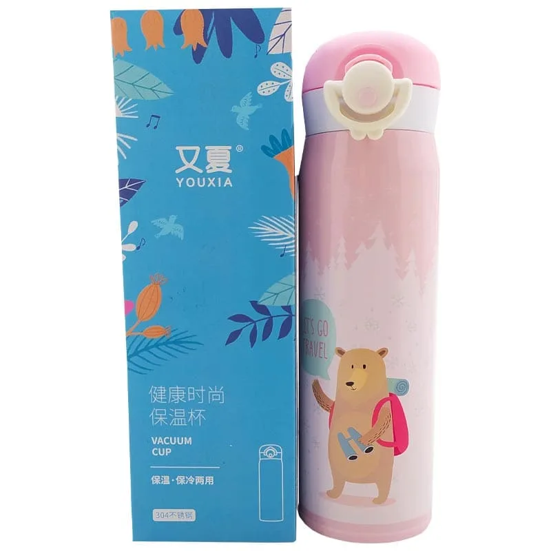 فلاسک استیل کودک طرح خرس توریست