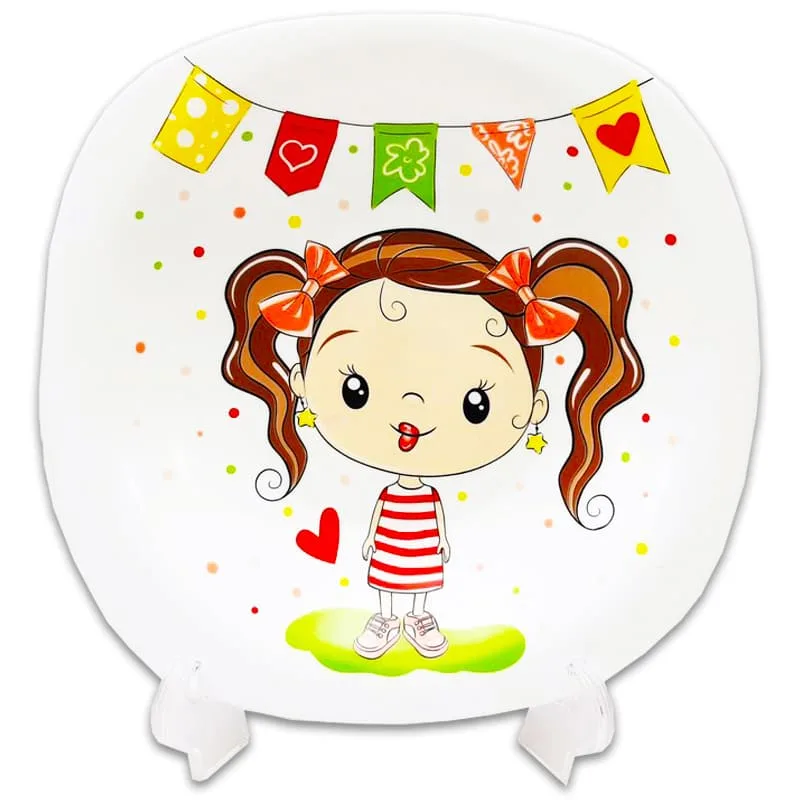 سرویس غذاخوری آرکوپال چهارگوش طرح دختر تاب سوار پارس اوپال