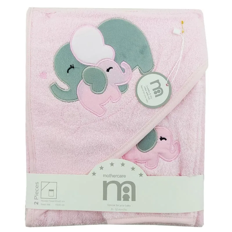 حوله چهارگوش کلاه دار  طرح فیل Mothercare