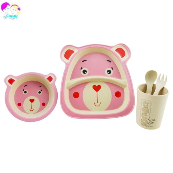 سرویس غذاخوری پنج تکه بامبو طرح حیوانات Coco