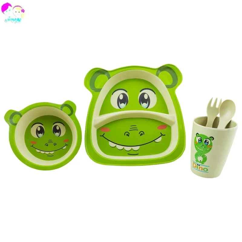 سرویس غذاخوری پنج تکه بامبو طرح حیوانات Coco