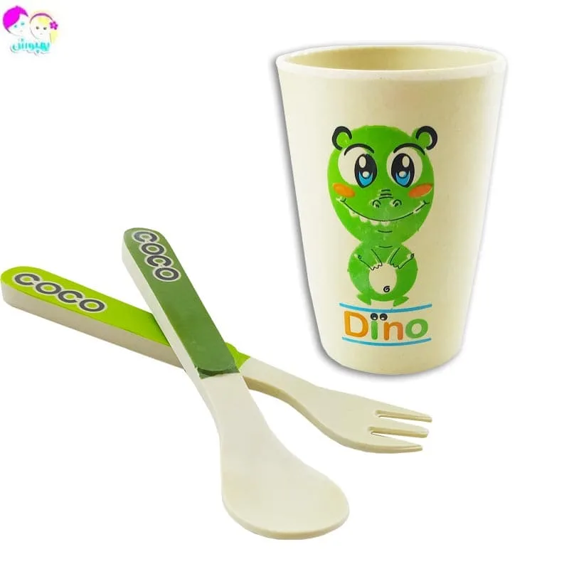 سرویس غذاخوری پنج تکه بامبو طرح حیوانات Coco