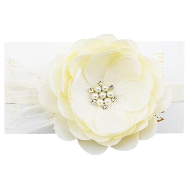 هدبند کشی دخترانه گلدار مرواریدی Perance hairbows