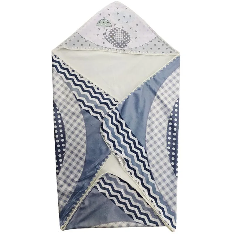 پتو مخمل کلاه دار طرح فیل و قلب Joniors