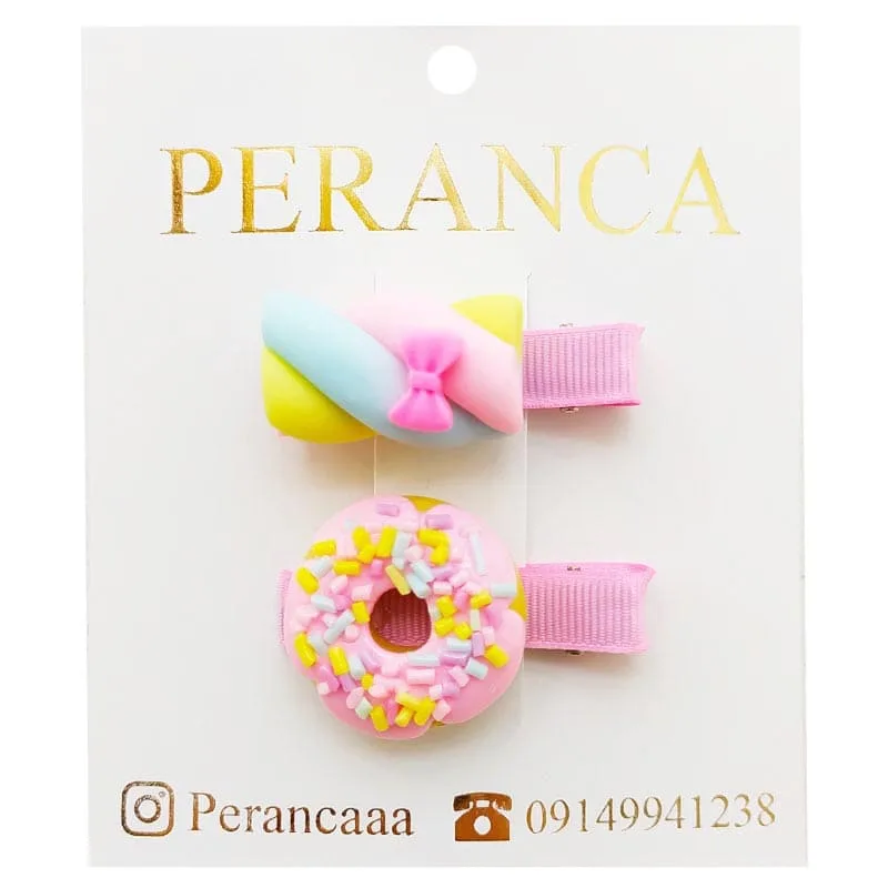 گیره سر دخترانه دوتایی مارشملو Perance hairbows