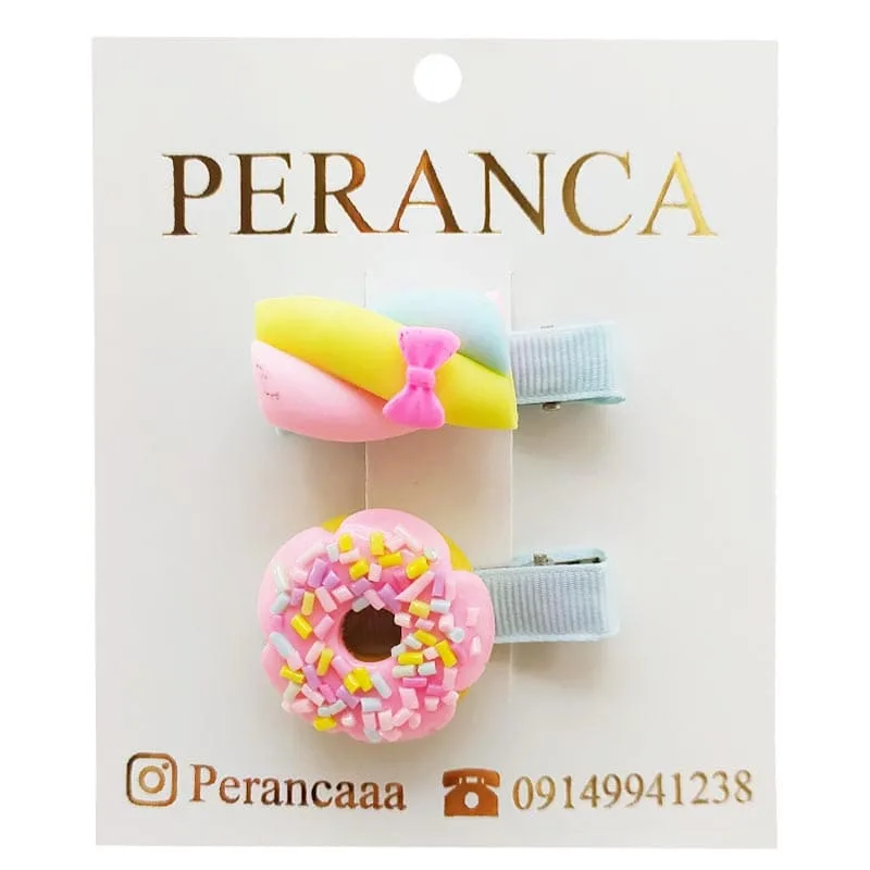 گیره سر دخترانه دوتایی مارشملو Perance hairbows
