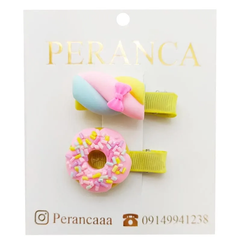 گیره سر دخترانه دوتایی مارشملو Perance hairbows
