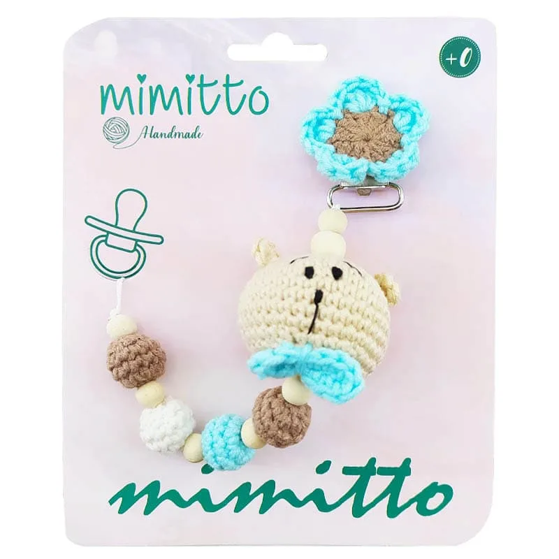 بند پستانک عروسکی بافت طوسی Mimitto