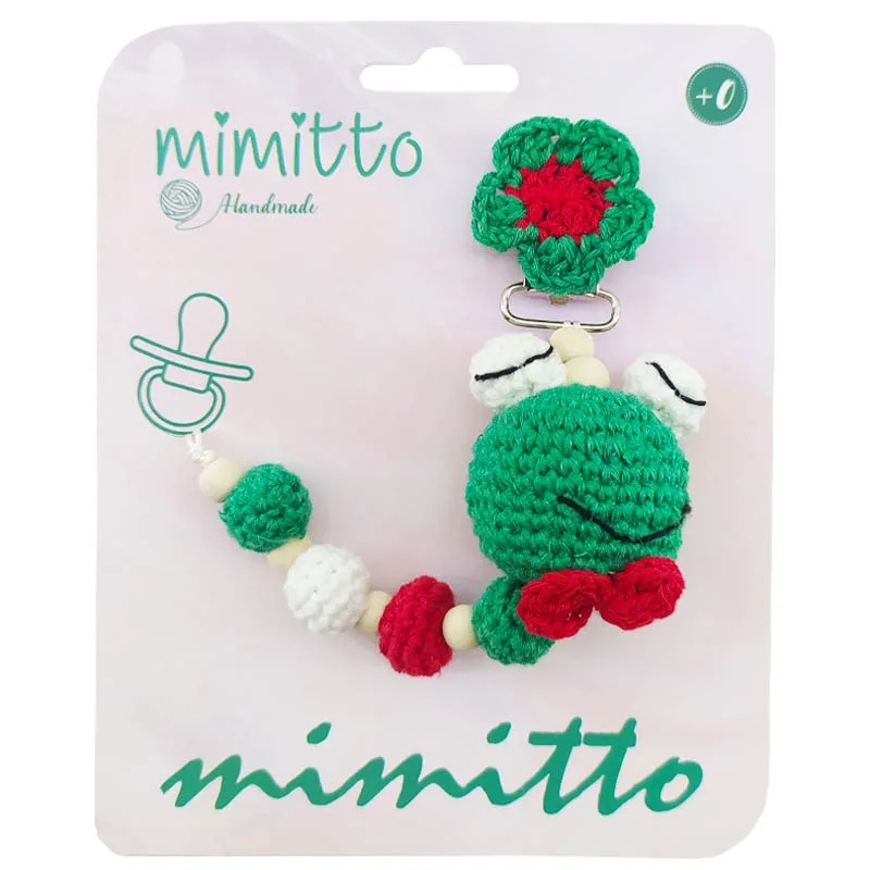 بند پستانک عروسکی بافت نسکافه ای Mimitto